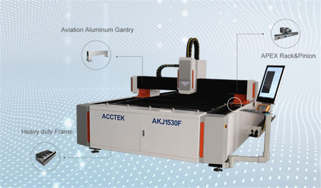 High quality metal fiber laser cutting machine AKJ1530F2