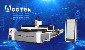 Machine de découpe laser à fibre AKJ1530FR avec arbre rotatif automatique