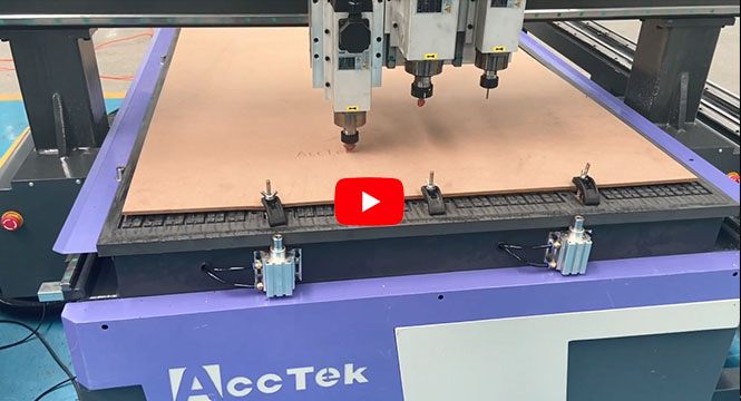 Three spindle CNC Router Machine with Rotary axis