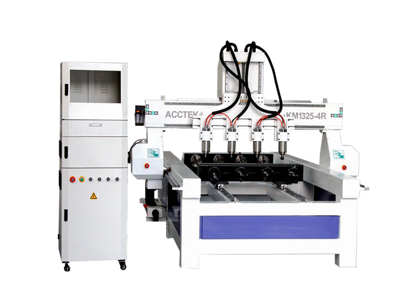Multi heads cnc router with rotary
