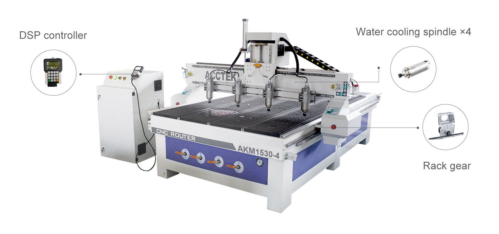 Four heads woodworking cnc router