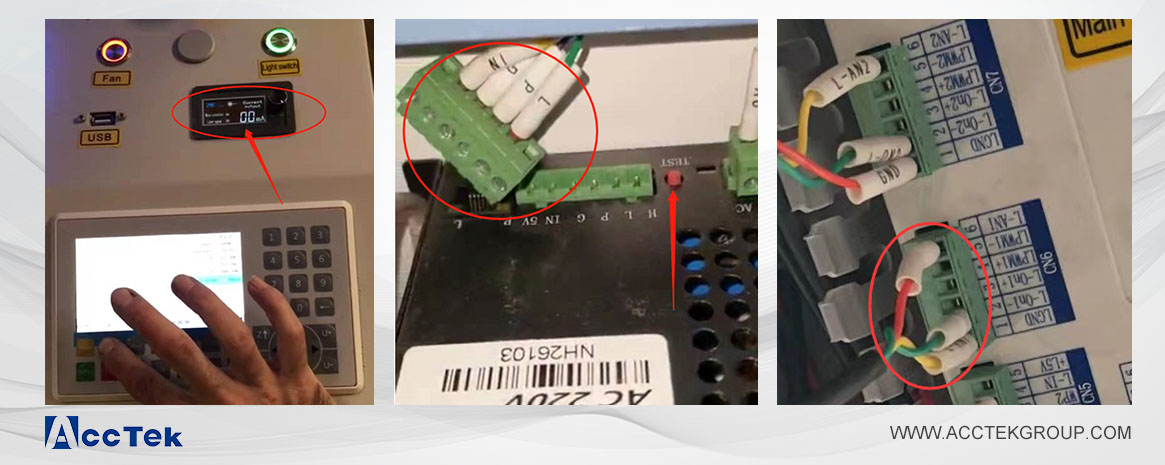 Check the power supply of the laser machine