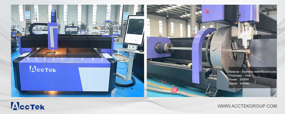 Metal sheet tube laser cutting machine