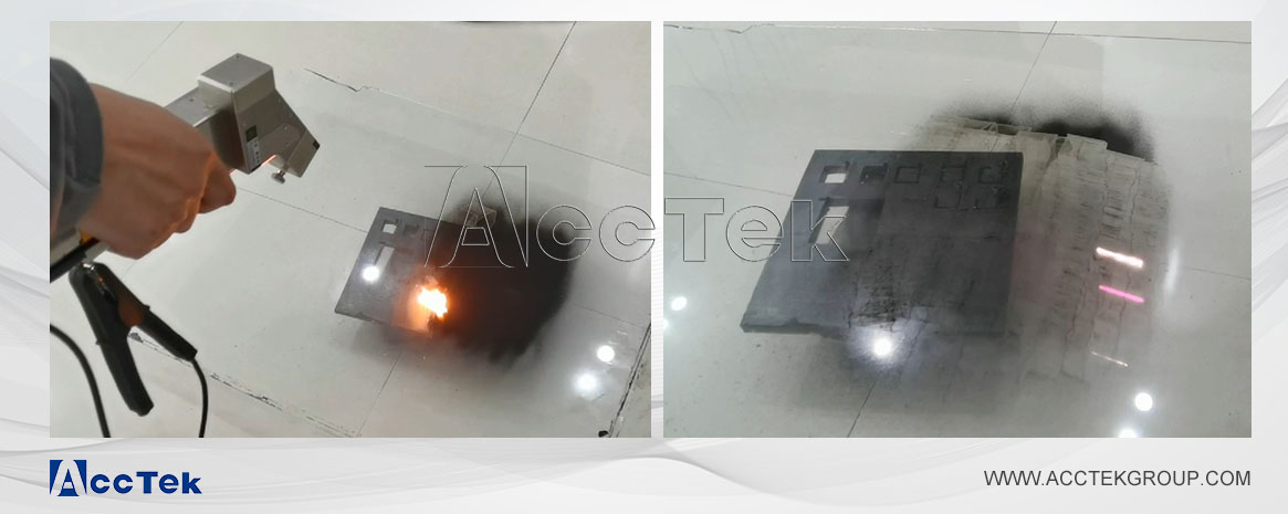 Laser cleaning glass surface oil