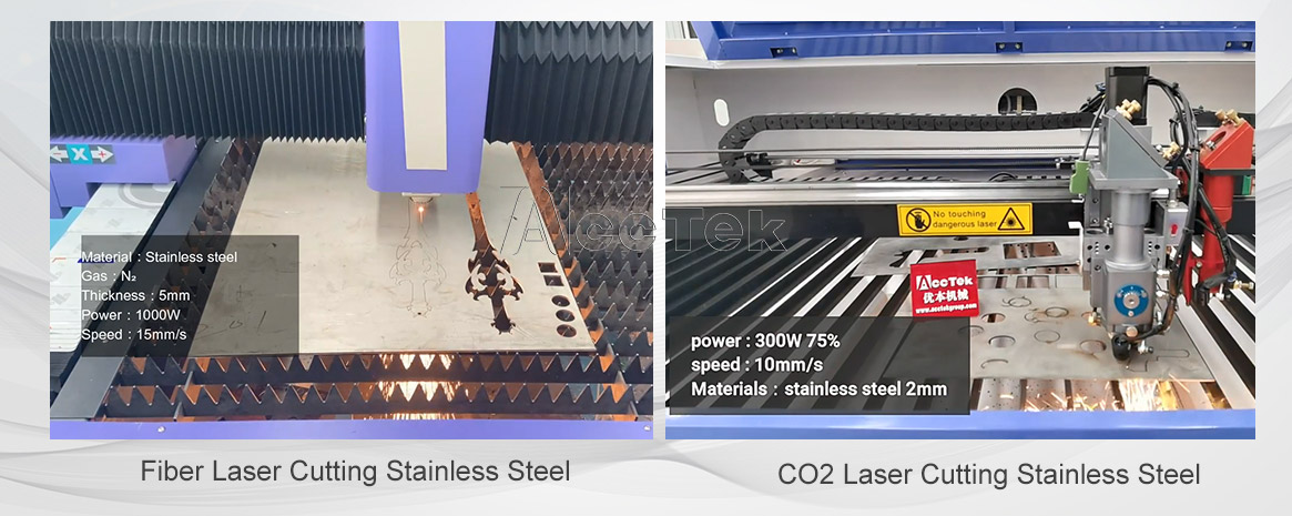Fiber laser cutting and CO2 laser cutting