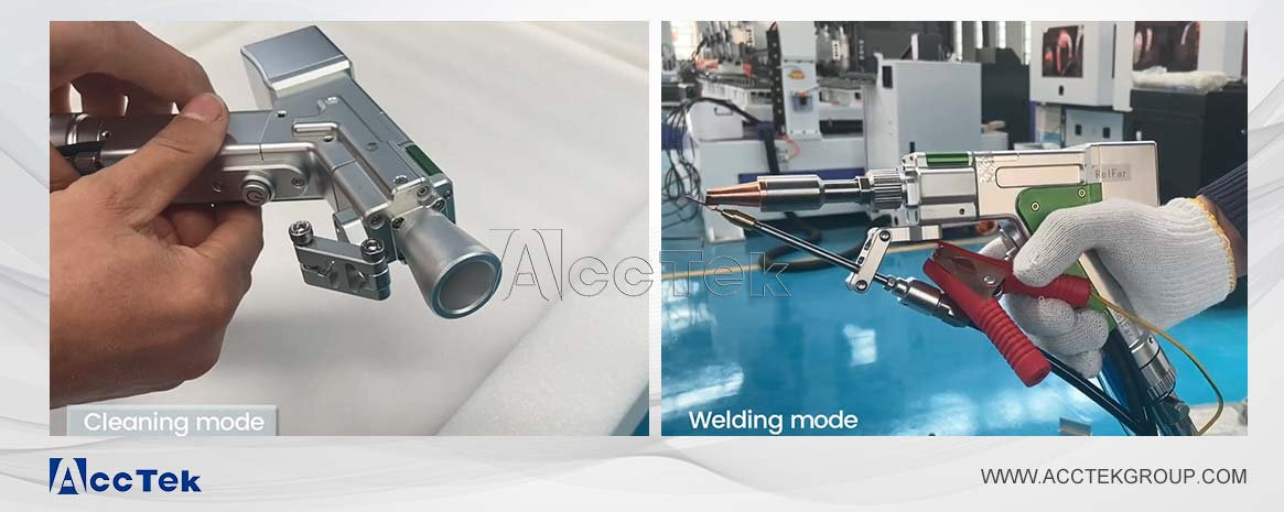 Laser cleaning head and welding head