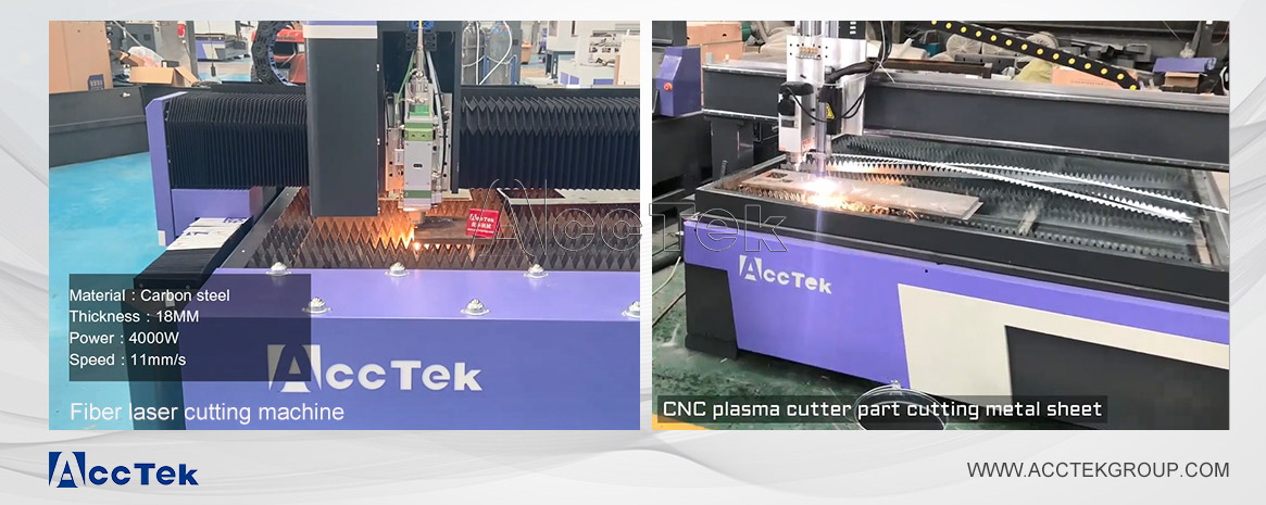 laser cutting machine and plasma cutting machine work