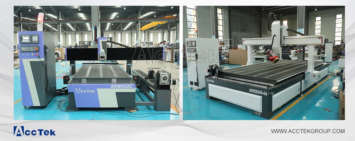 Industrial CNC router for cylindrical materials